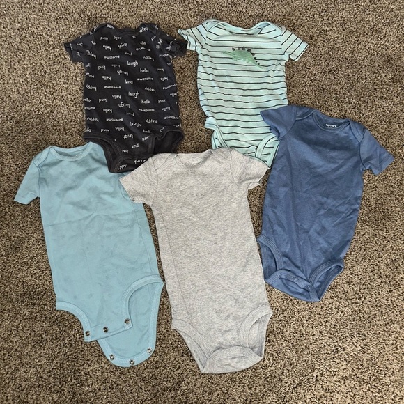 Carter's Blue and Gray Kids Bodysuit Set - Picture 1 of 6